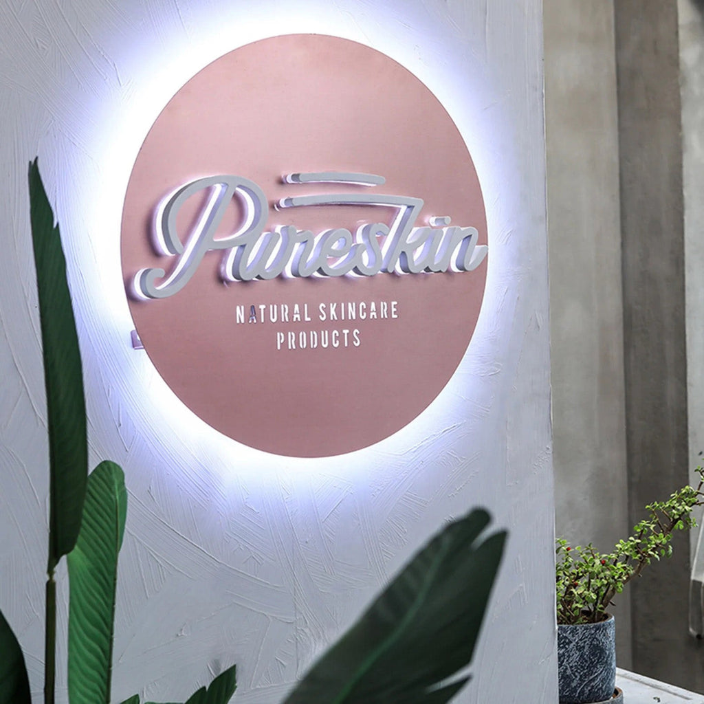 Custom Backlit 3D Acrylic Business Sign with Metal Backplate