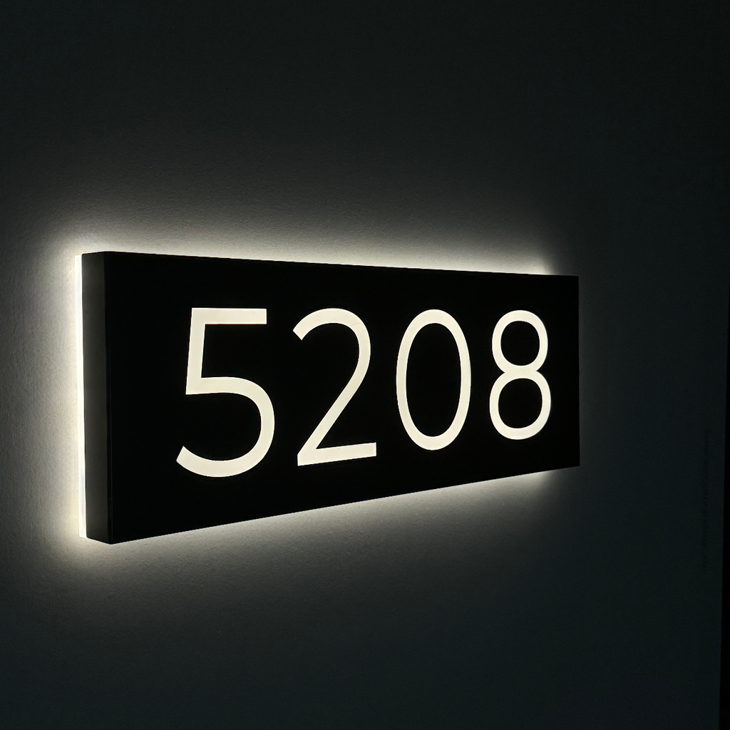 Metal Backlit House Address Plaque