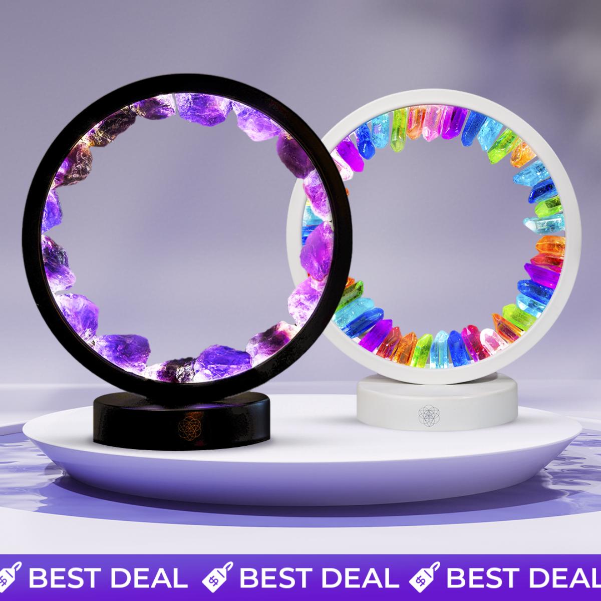 Protect My Home Spiritual Protection Amethyst Lamp and the Clear Quartz Lamp of Hope