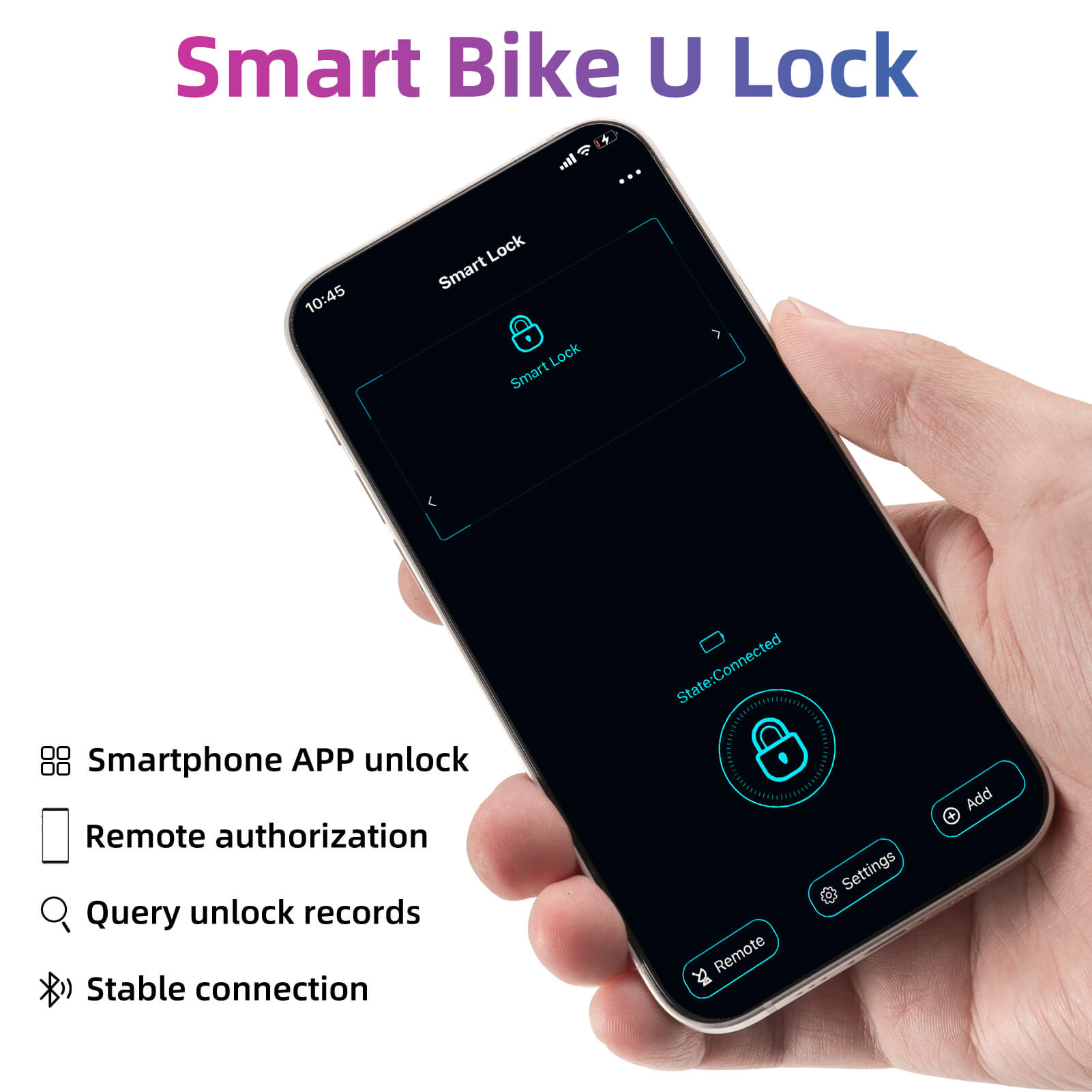Smart Bluetooth Fingerprint U Lock For Bicycles